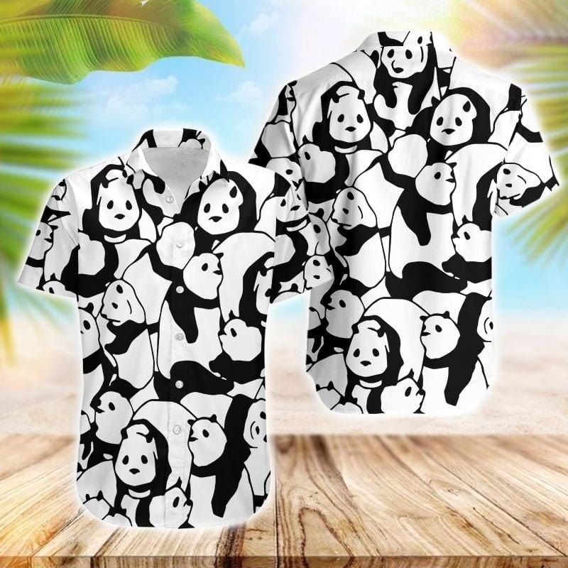 Felacia [Hawaii Shirt] Cute Panda Unisex Hawaiian Aloha Shirts-ZX1494
